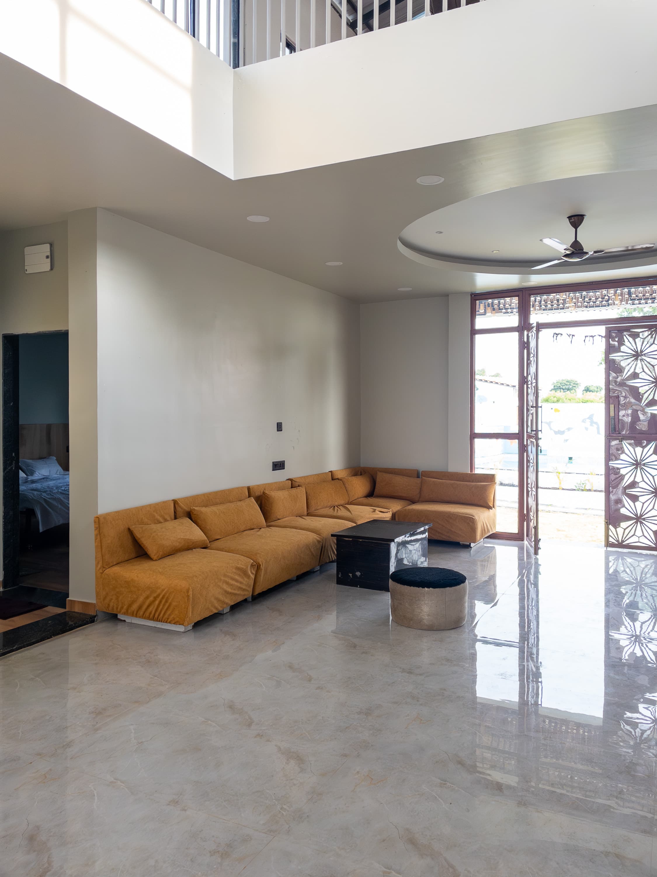 Birthday decor with balloons and lights