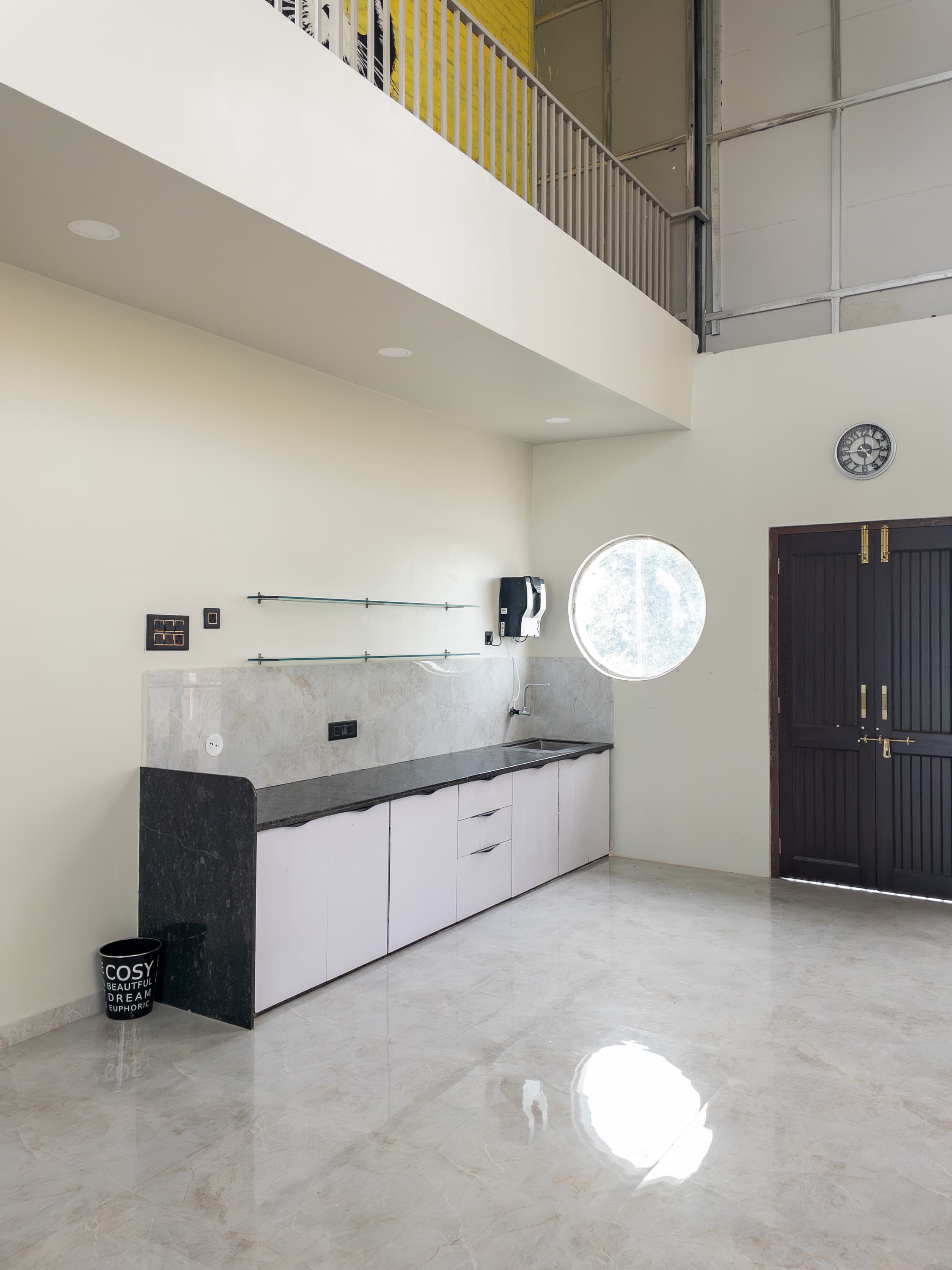 Birthday decor with balloons and lights